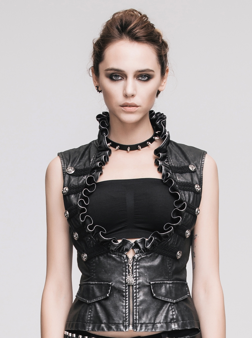 Blouson goth rock femme sans manches ...