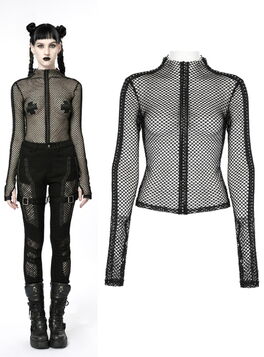 Haut gothique PUNK RAVE en tissu mesh