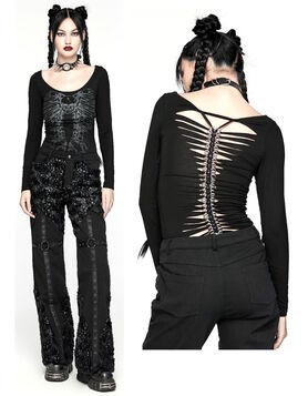 T-shirt Femme Punk Rave 'Backbone Chain'