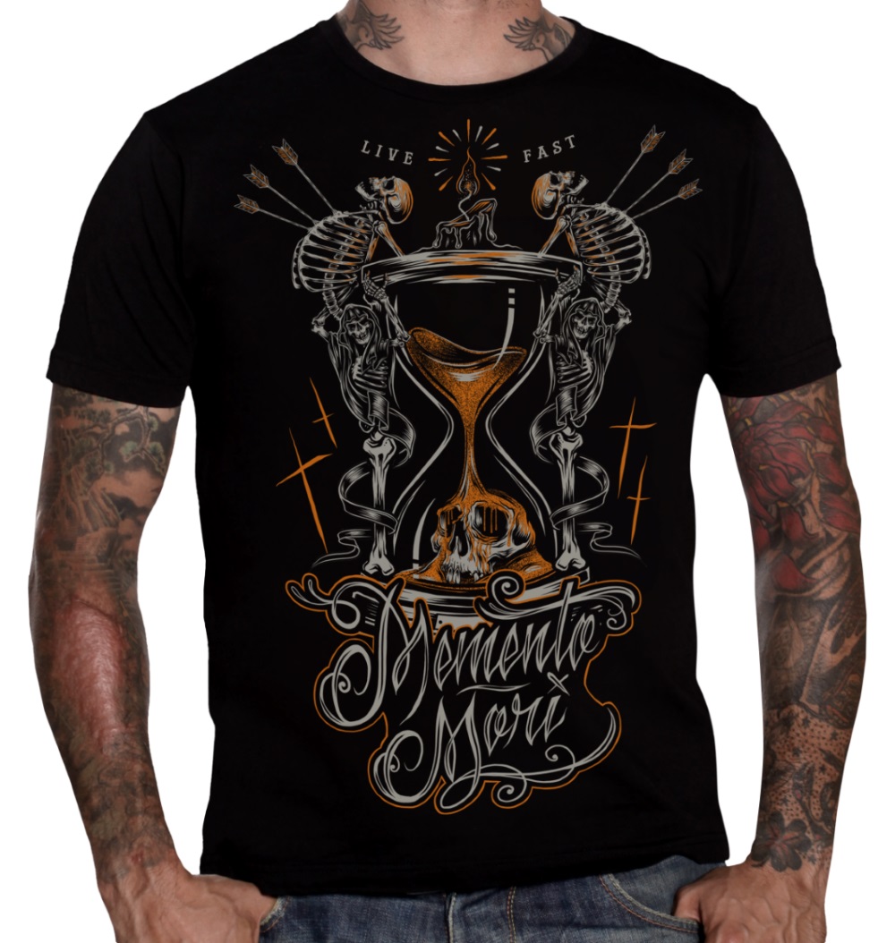 T-shirt gothique unisexe noir manches courtes 'gravetree